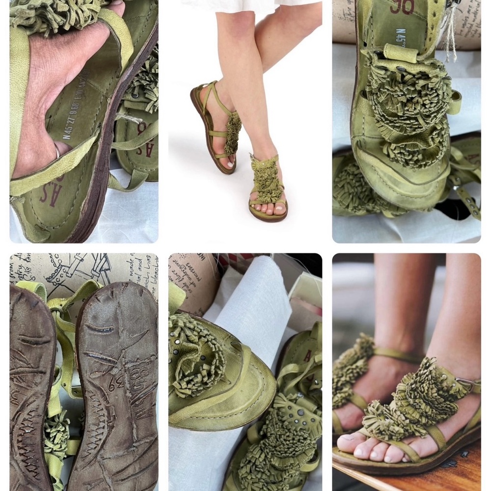 New A.S.98  Green Women's Sandals
